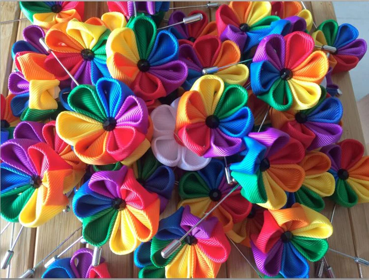 70 шт./лот Rainbow Pride 100% ручные лесбийские гей Свадебные вечеринки радужные заколки