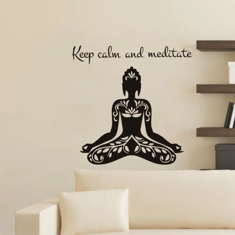Виниловые наклейки Lotus Pose для йоги сохраняющие спокойствие и медитирующие