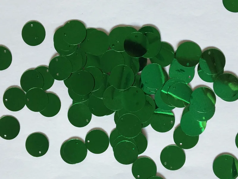 2000 шт 15 мм зеленые круглые голографические блестки с отверстиями для свадебной