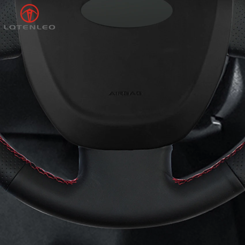 LQTENLEO DIY ручной работы черный натуральная кожа чехол рулевого колеса автомобиля для Lada Granta 2011