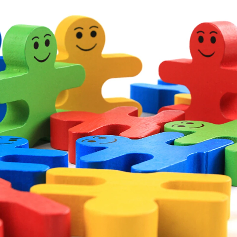 

16pcs/set Baby Toys Educational Balance Villain Blocks Toy Cartoon Colorful Balancing Blocks Wooden Toys For Children