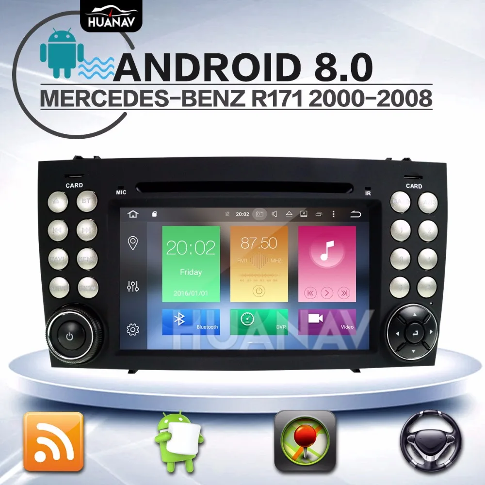 Автомобильный DVD-плеер, GPS-навигация для телефона MERCEDES-BENZ SLK Class R171 SLK200/SLK230/SLK280 Android8/Android7, мультимедийный стерео-блок