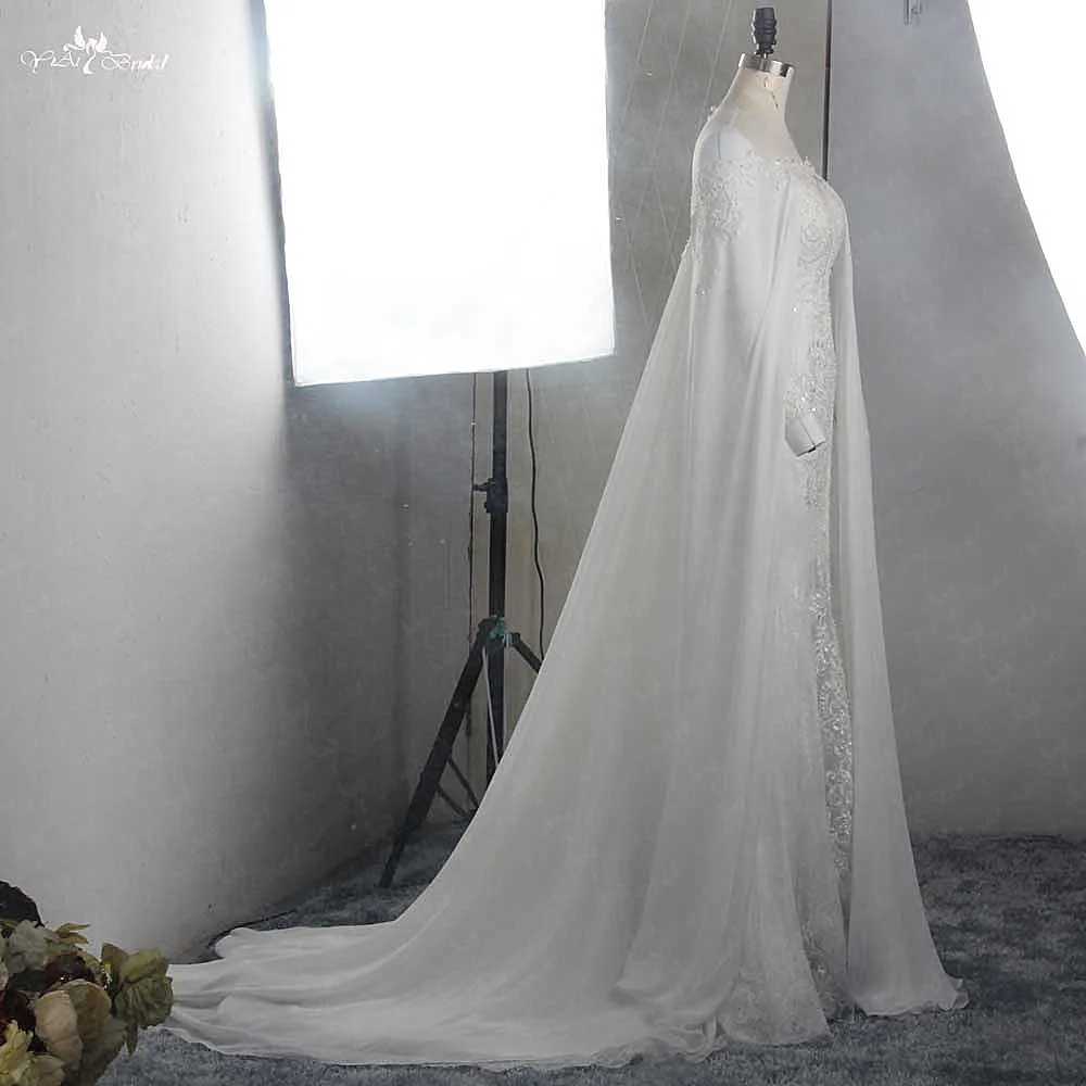 RSW1519 Vestido De Noiva Sereia с накидкой лучшие винтажные кружевные бисерные потрясающие