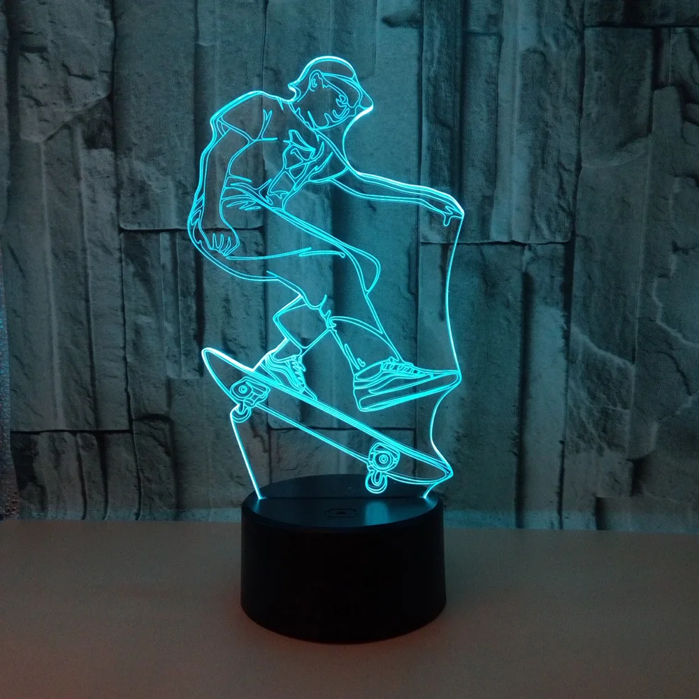 Новый скейтборд спорт 3d ночное освещение подарок атмосфера Led маленькие
