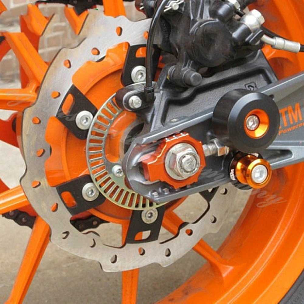 

Motorcycles Decoration CNC Rear Axle Spindle Chain Adjuster Blocks For 125/200/390 RC125/200/390 Rear fork adjuster
