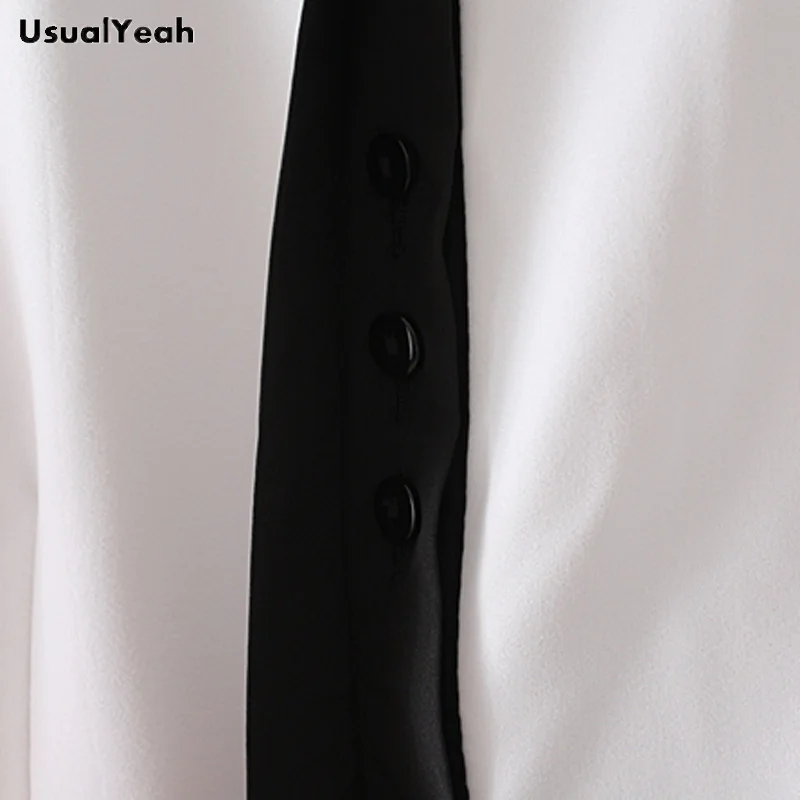 Новая весенняя модная женская белая и черная Деловая блузка офисные рубашки