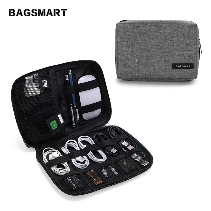 

Водонепроницаемая дорожная сумка BAGSMART, сумка для электронных аксессуаров для iPhone, наушников, кабеля для передачи данных, SD-карты, USB