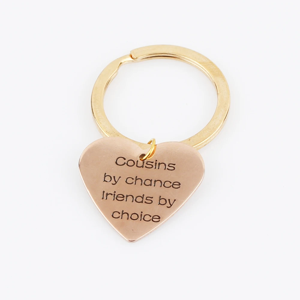 Брелок из нержавеющей стали &quotCousins by chance friends choice&quot лучшие друзья резные Брелки