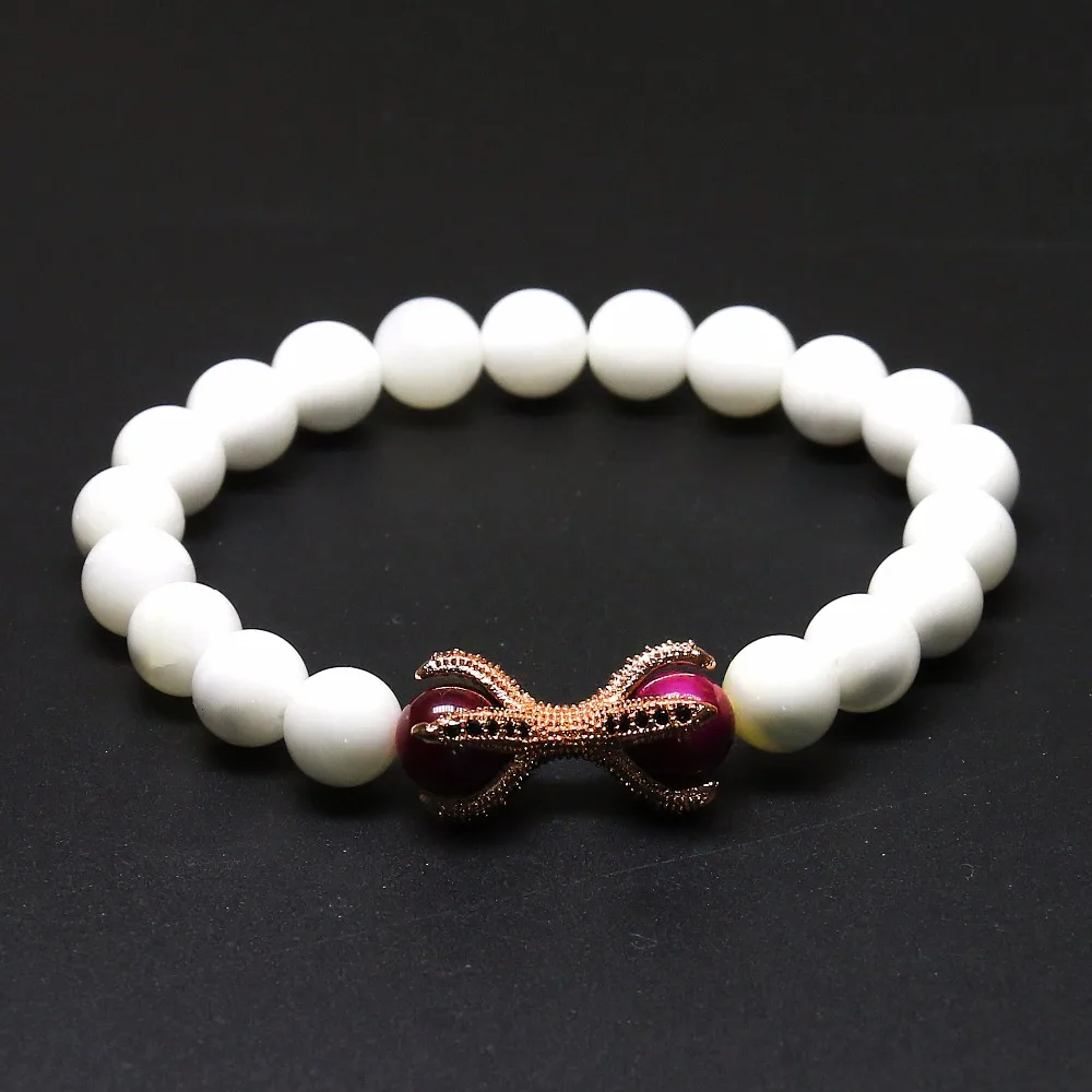 Модные императорские бусины из черного циркона натуральные белые женские