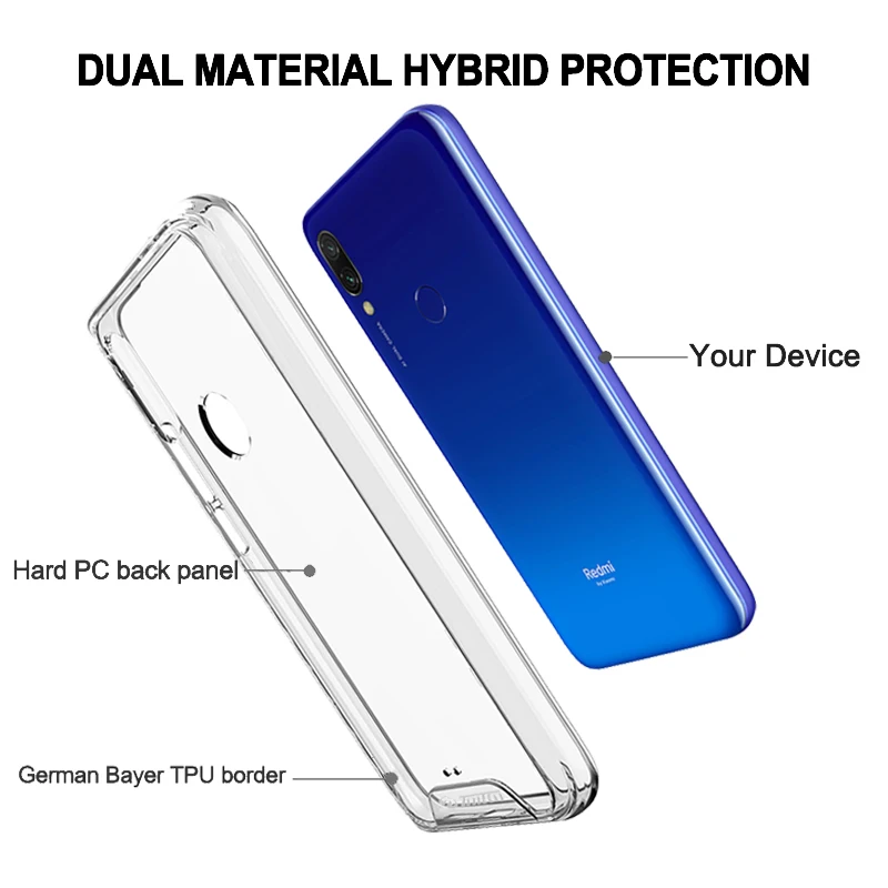 Прозрачные ударопрочные Чехлы TOIKO Chiron для Xiaomi Redmi 7 задняя крышка Гибридный бампер
