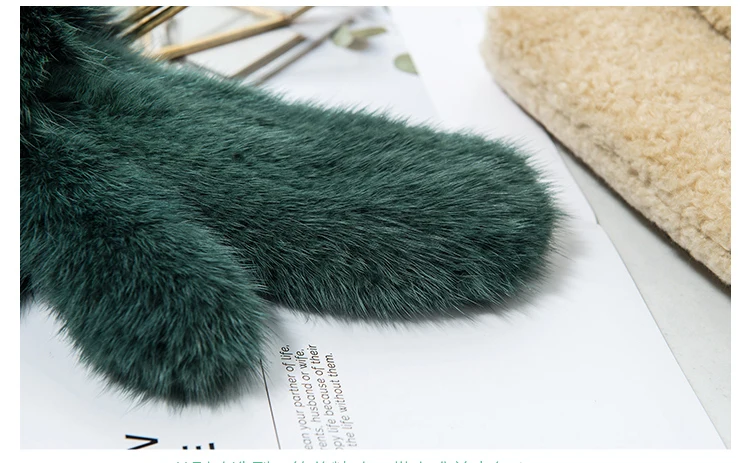 ZDFURS* брендовые модные зимние женские перчатки из натурального меха норки, вязаные варежки, толстые теплые меховые перчатки и варежки