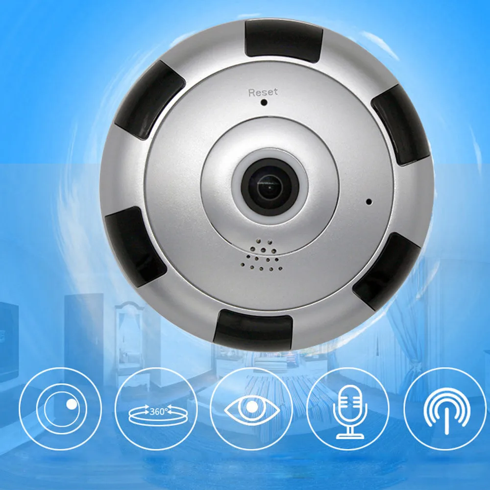 Беспроводная IP камера рыбий глаз с функцией ночного видения|remote control|remote control