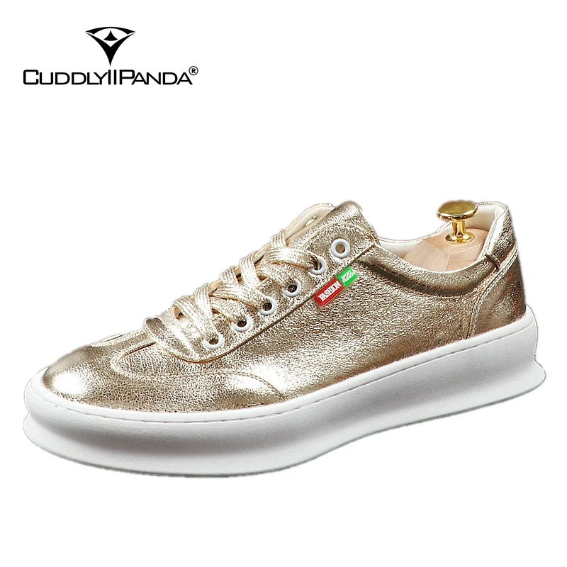 

CuddlyIIPanda Men Fashion Casual Shoes Summer Leather Breathable Leisure Shoes Male Thick Bottom Bling Youth Trending Sneakers
