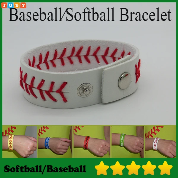 2016 кожаный софтбол шов браслет. Бейсбольный браслет бейсбольный браслет|baseball