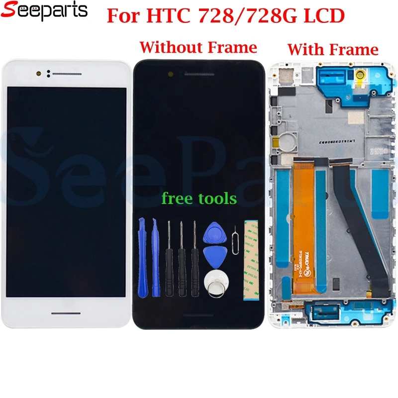 Для HTC Desire 728 LCD 728G Дисплей кодирующий преобразователь сенсорного экрана в сборе с