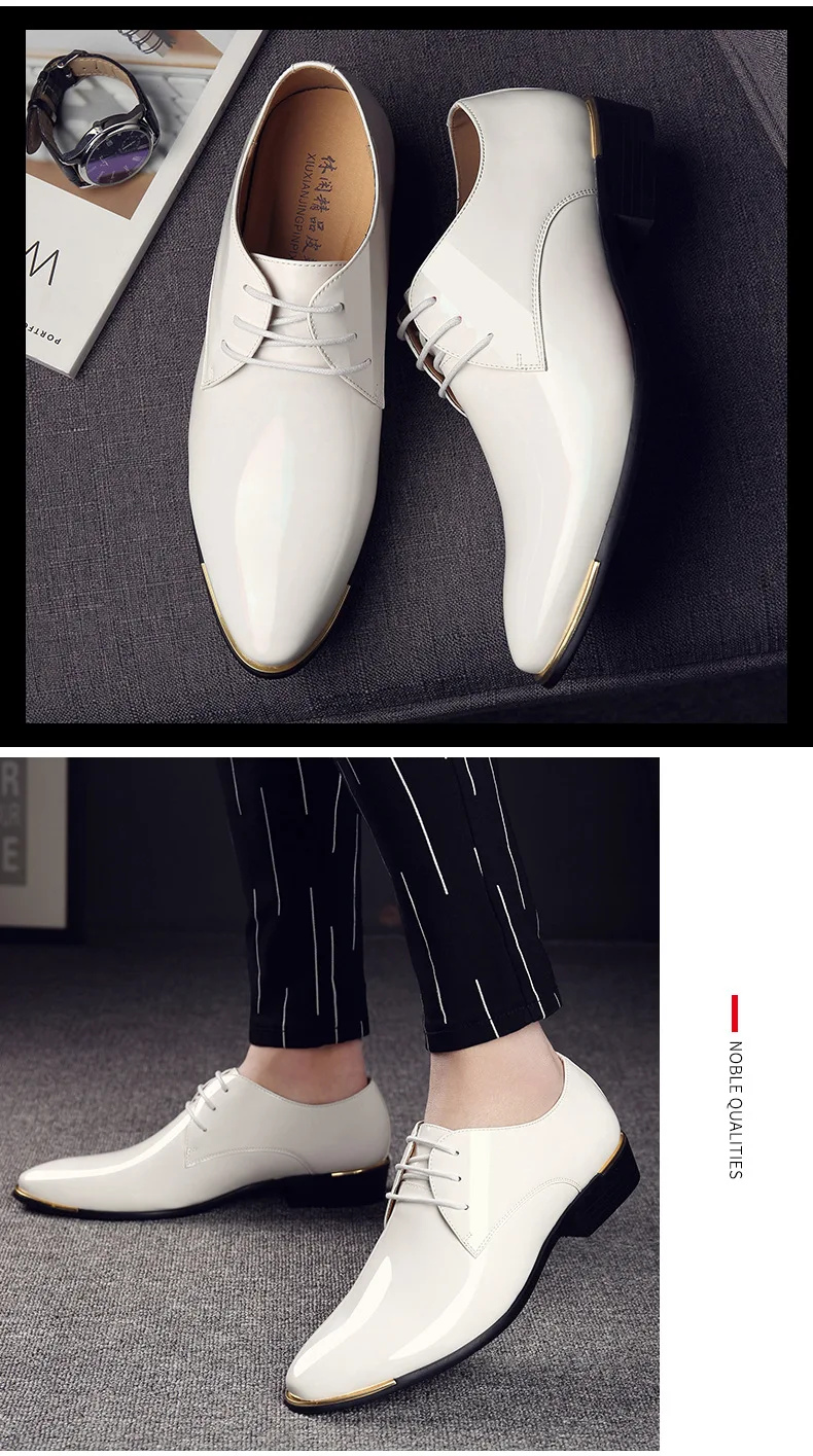NPEZKGC/Новинка года; Мужская качественная обувь из лакированной кожи; Zapatos de hombre; размеры 38-47; черные кожаные мягкие Мужские модельные туфли