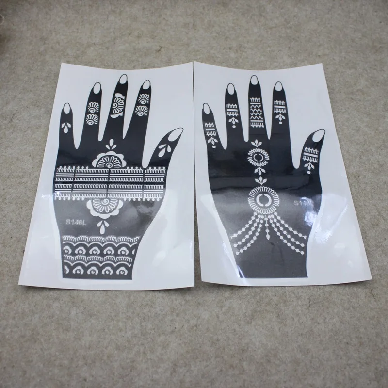50 листов трафареты для татуировок хной краски тела цветок Аэрограф Для блесток