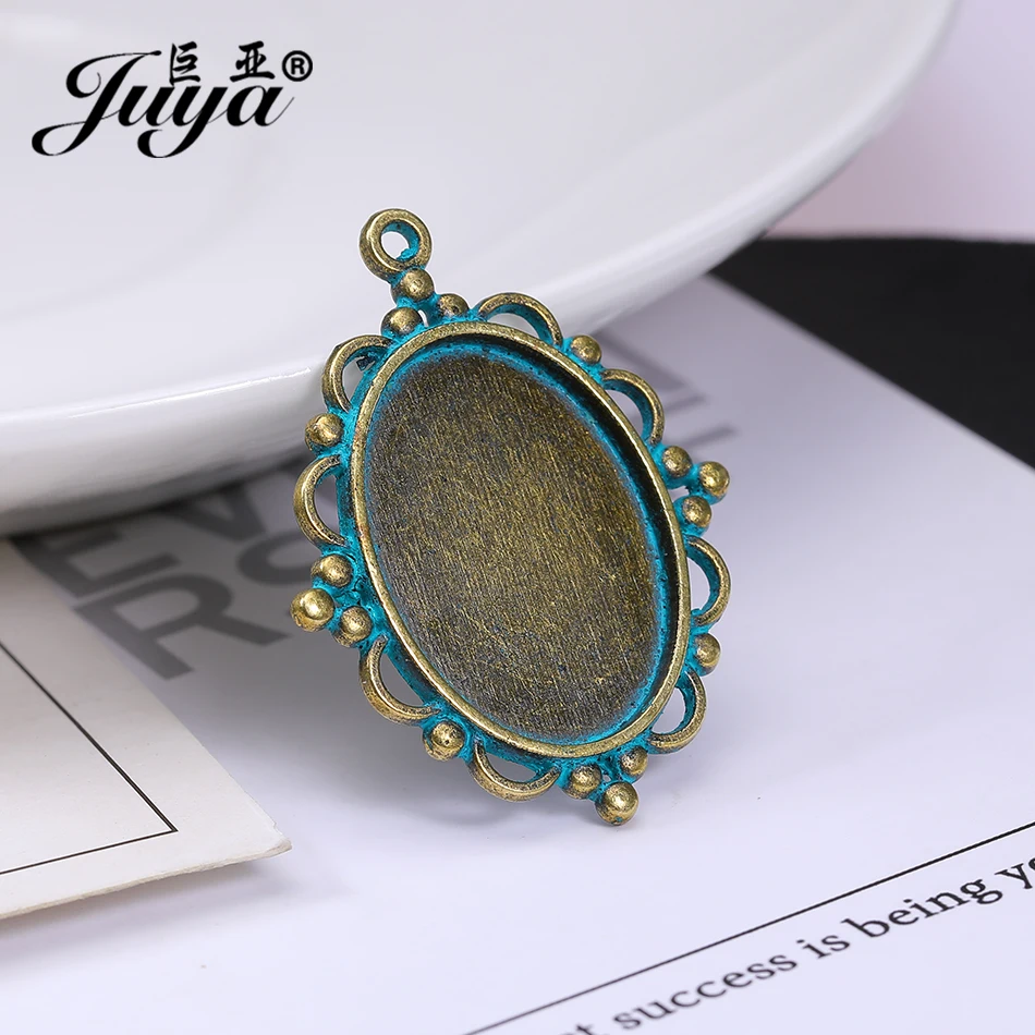 

Ажурный кабошон JUYA, основа для рукоделия, изготовление ювелирных изделий, 10 шт., 18x25 мм, старинное бронзовое овальное ожерелье, ожерелье с под...