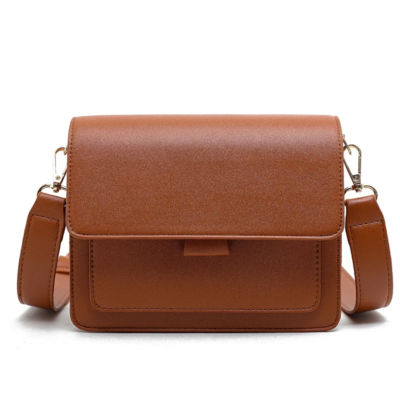 2019 new Korean fashion simple Joker shoulder slung Hong Kong wind retro small square bag | Багаж и сумки