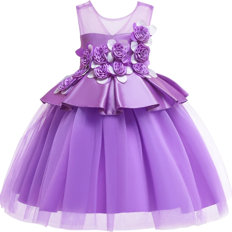 Toddler Kids Baby Girls Summer Dresses Tutu Flower Party Prom Costume Girl Pageant Wedding Evening Dress 3 4 5 6 7 8 9 10 Years | Детская