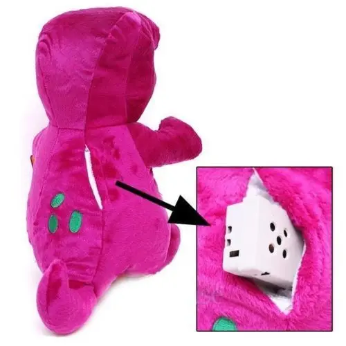 1PC 30CM SINGING BARNEY THE DINOSAUR SOFT BEAR KAWAII DOLL PLUSH KID BABY TALKING TOY ANIME GIRLFRIEND GIFT Brinquedos | Игрушки и хобби