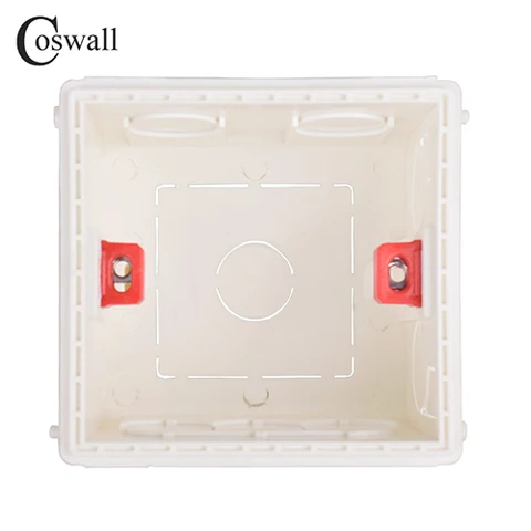 Регулируемая монтажная коробка Coswall 86 мм * 85 мм * 50 мм для переключателей и розеток типа 86, белый, красный, синий, задняя коробка для проводки - изображение