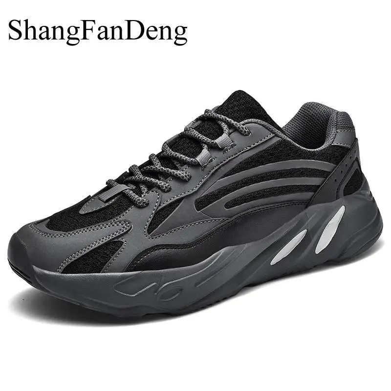 Plus Size Men Sneakers Breathable Shoes Lace Up Running Casual Non-Slip Wear Resistant Outsole Fluorescence | Обувь