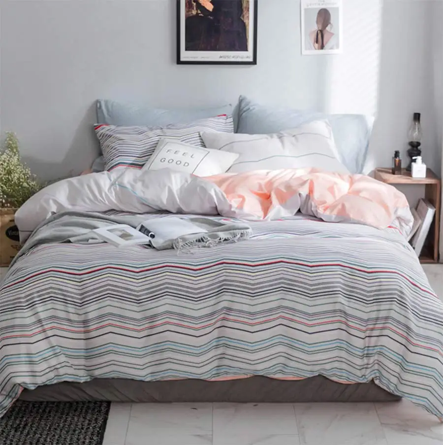 

Colorful geometric bedding set adult teen child,full queen king modern 100%cotton bedclothes bed sheet pillow case quilt cover