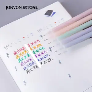 Jonvon Satone 6 цветов sлот цветные ручки, канцелярские цветные ручки, гелевые ручки для школы, милые канцелярские товары, творческая ручка, цветные ручки