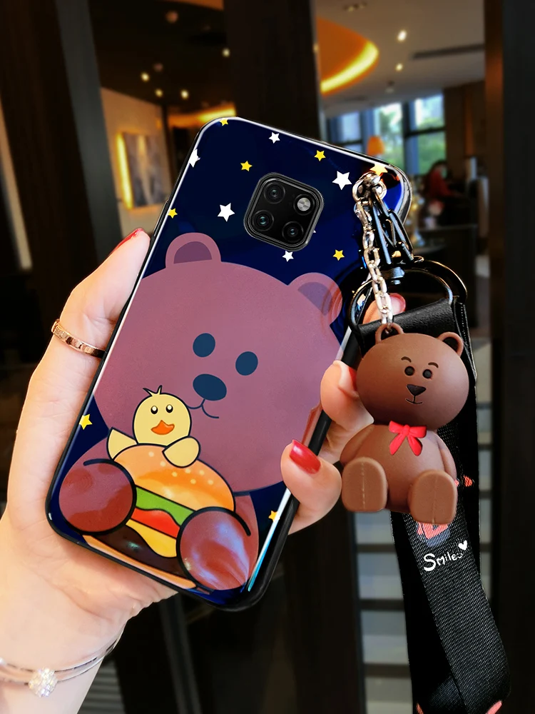 Синий свет телефон чехол для Huawei P10 милый медведь задняя крышка подарки пары +
