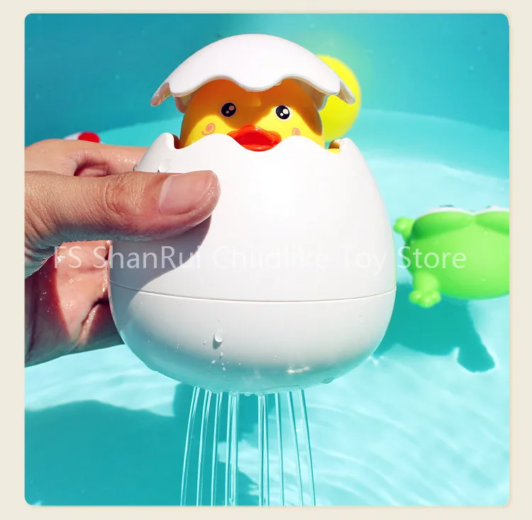 

Hot Sale Water Spray ABS Baby Bath Toys Color Eggs Model Toys for Children