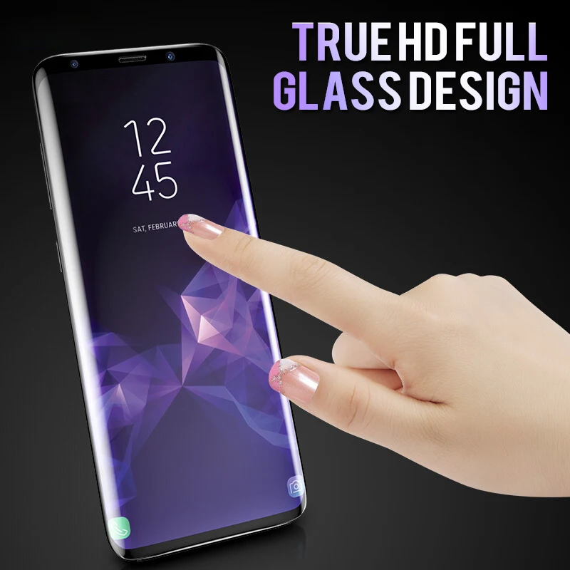 7D полное покрытие из закаленного стекла для samsung Galaxy S8 S9 Plus Note 8 9 Защита экрана для samsung S7 S6 Edge Plus Glas