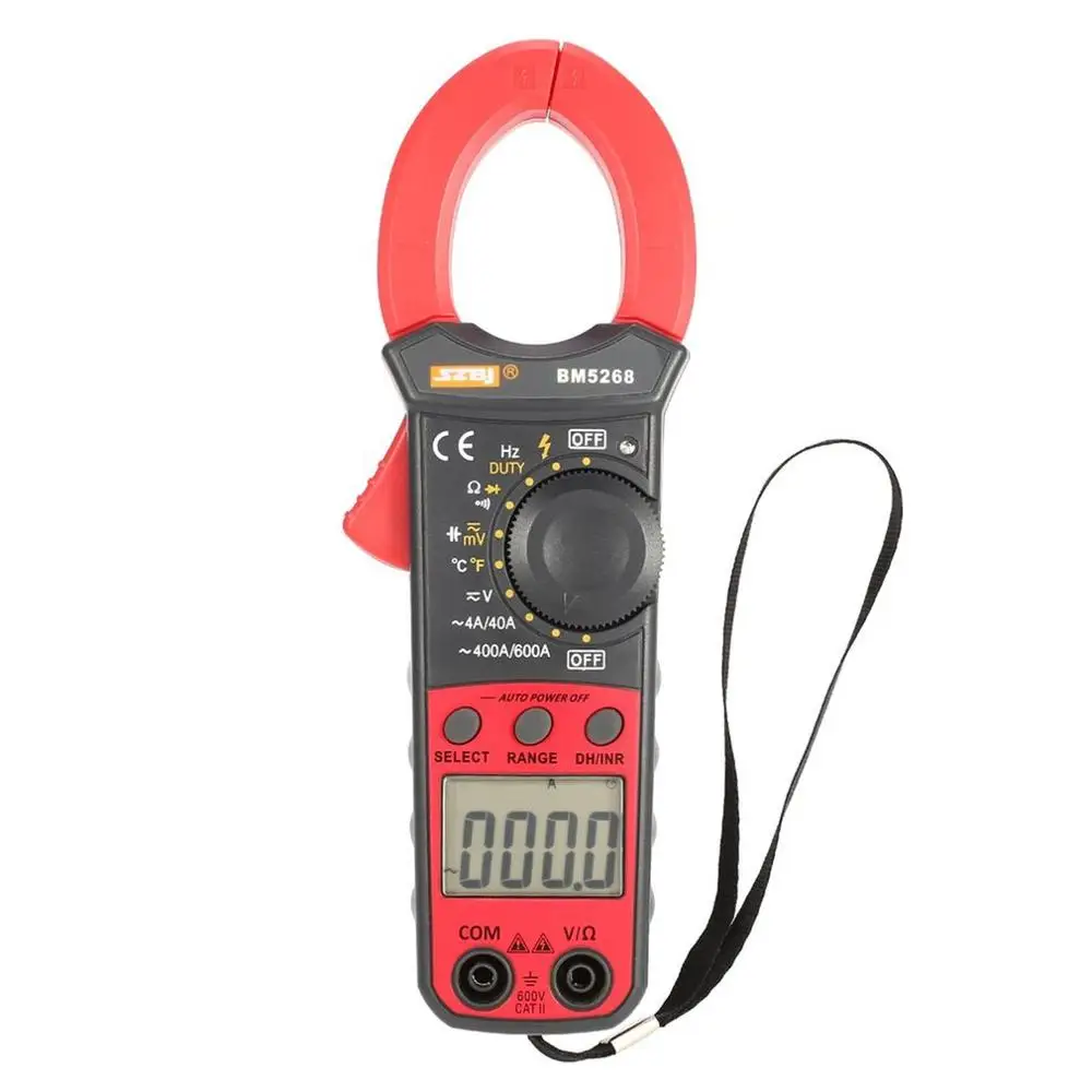 

Digital Clamp Meter SZBJ BM5268 Multimeter True RMS AC/DC Volt Amp Ohm Capacitance Frequency Temperature Diode Tester