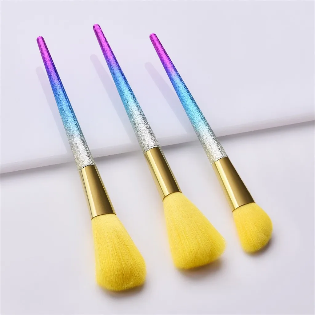3 шт. набор высококачественных кистей для макияжа конические матовые желтые