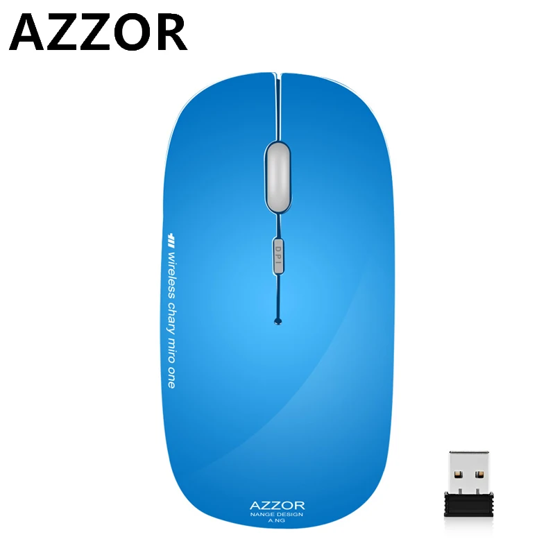 Аккумуляторная беспроводная Бесшумная мини мышь AZZOR N5 с usb кабелем для зарядки