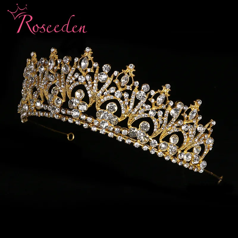 

Bride Crystal Rhinestone Tiaras Crowns Bridal Wedding Hair Accessories For Women Princess Queen Pageant Headdand jewelry RE737
