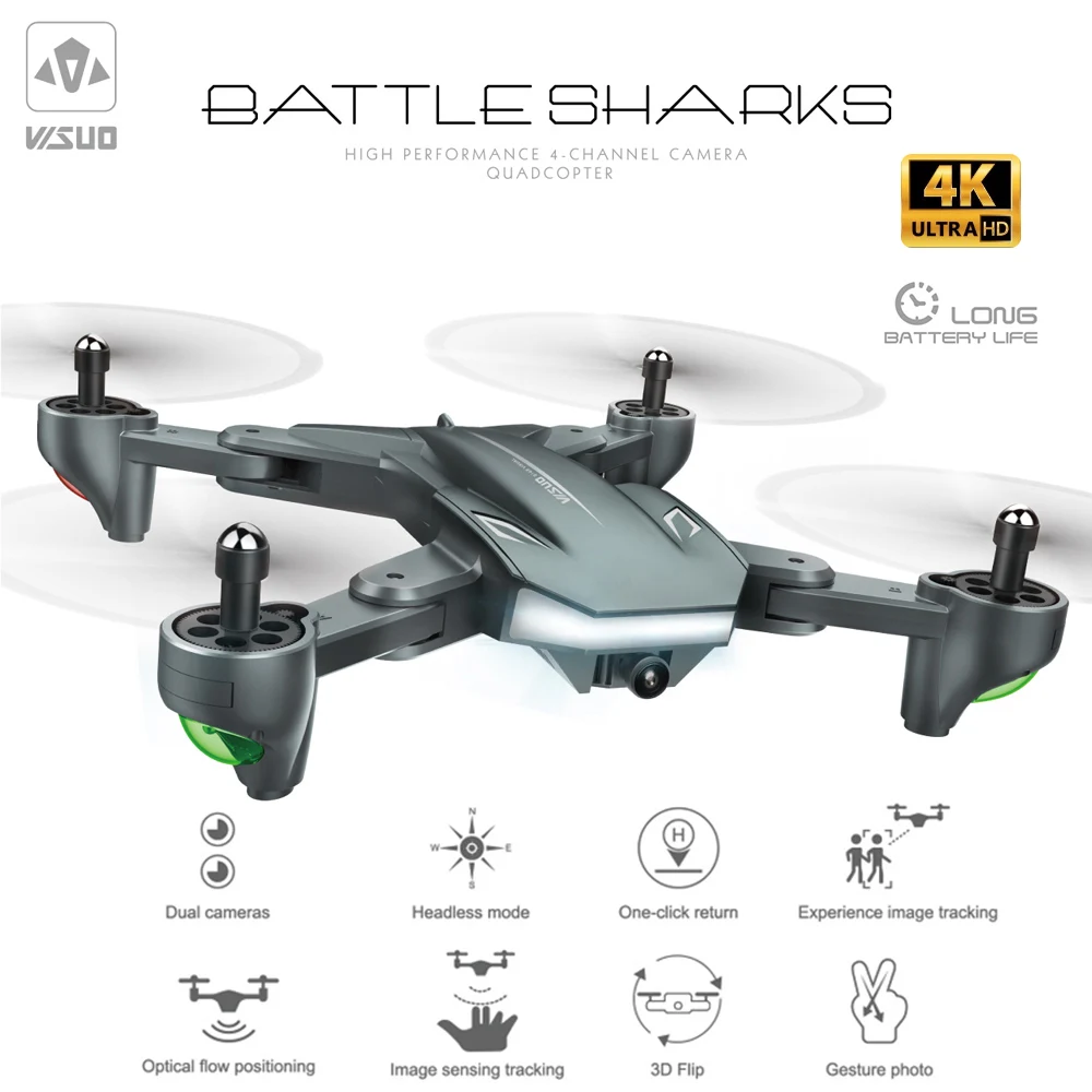 Visuo XS816 оптический позиционирование потока 4K 6 Axis RC Квадрокоптер с двойной камерой