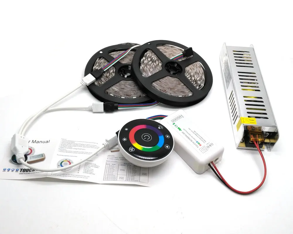 IP20/IP65 водонепроницаемая светодиодная лента 5 м/10 м/15 М 5050 RGB с 7 кнопками
