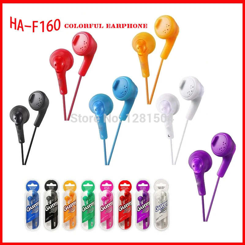 Красочные 3,5 мм HA-F160 для iphone 6 5 Gummy наушники-вкладыши для MP3/MP4/мобильный телефон PSP 100 шт./лот
