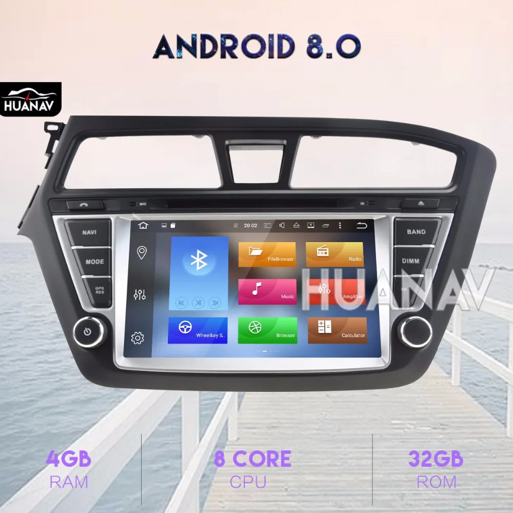 Dvd-плеер gps навигации для HYUNDAI I20 левой рукой 2014-2017 DVD Мультимедиа Android 8 0/Android 7 1 2 din