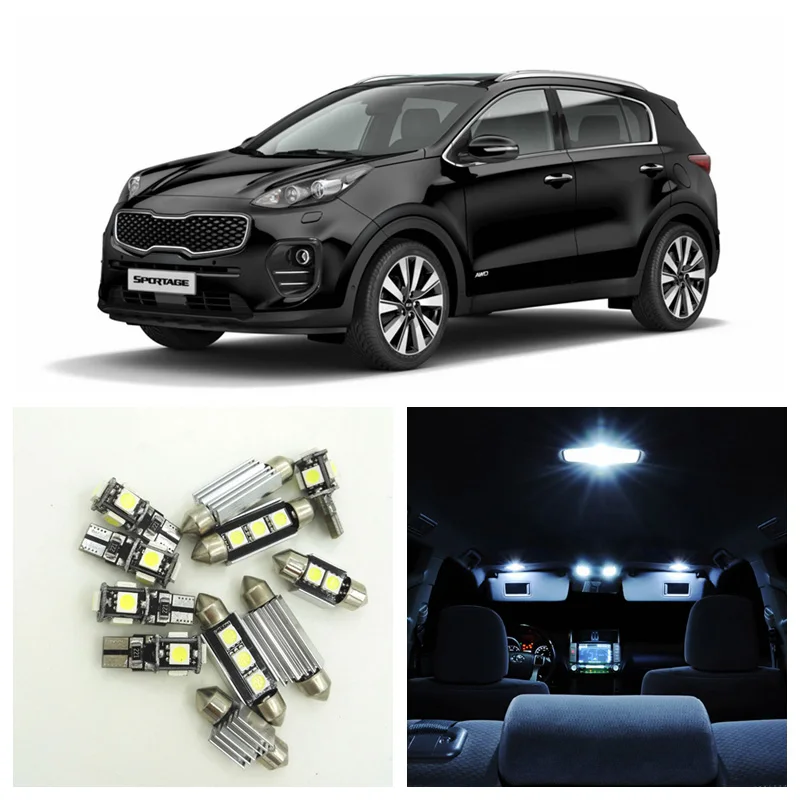 9 шт. Автомобильные светодиодные лампы для салона 2011 2016 Kia Sportage Map|car interior led kit|trunk