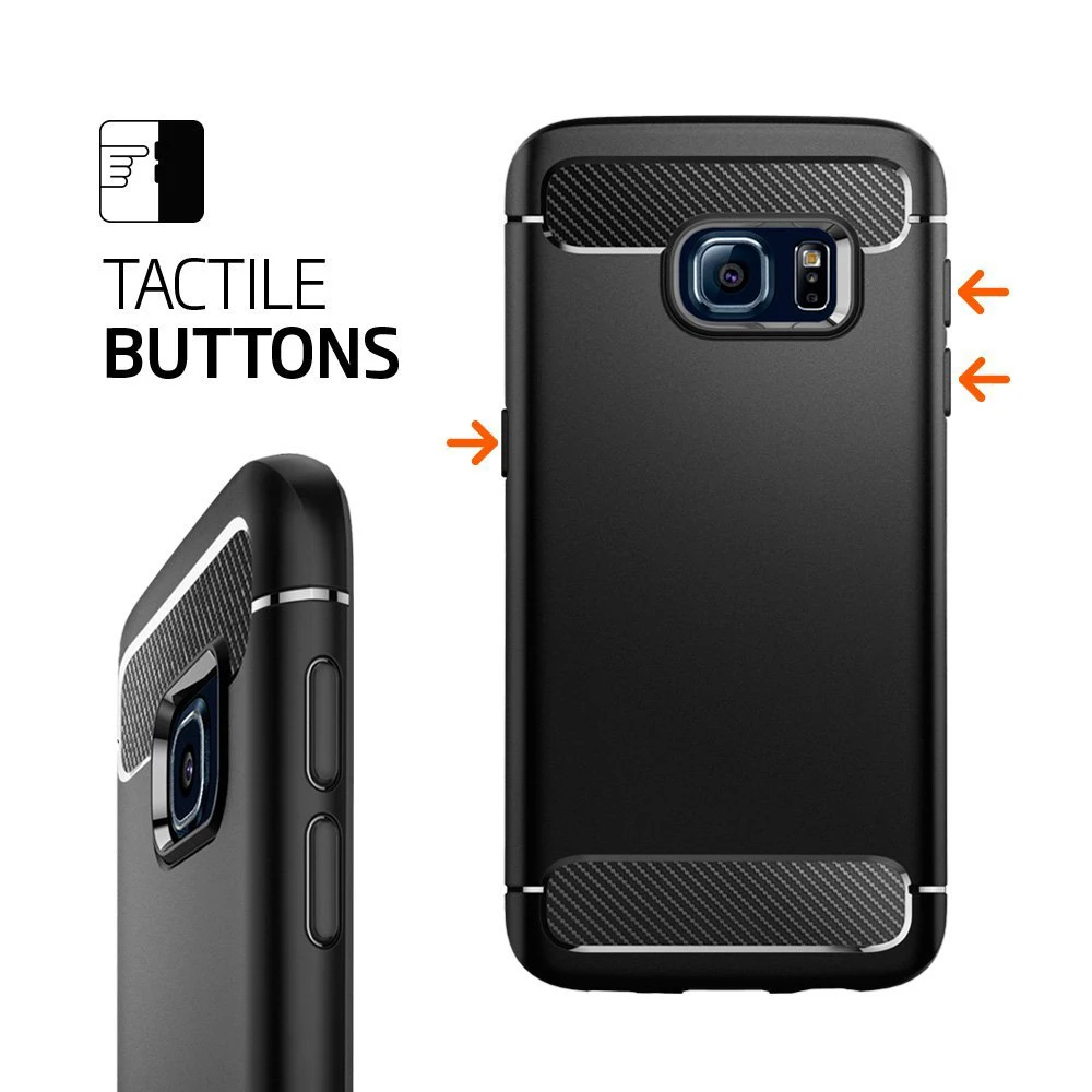 Оригинальные Spigen Rugged Armor для Samsung Galaxy S7 / Edge Текстура из углеродного волокна Гибкие
