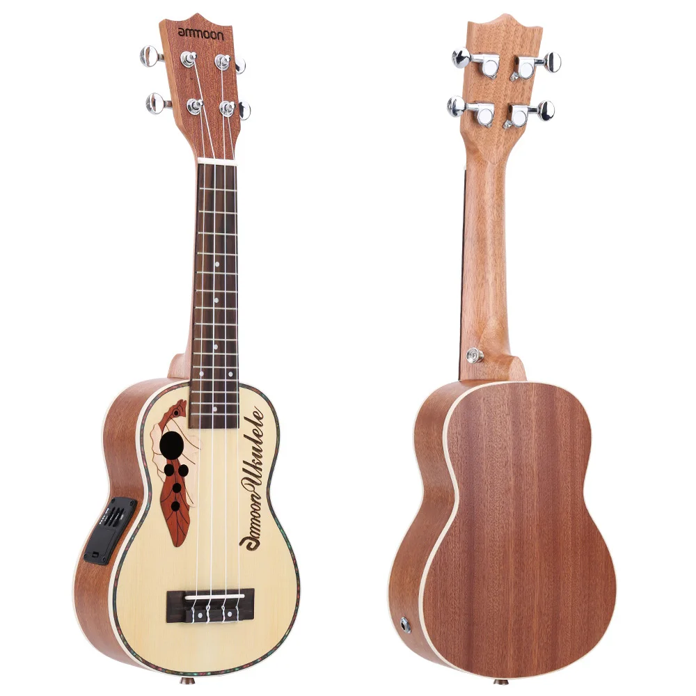 Ammoon Spruce 21 &quotАкустическая укулеле 15 Лада 4 струны струнный музыкальный инструмент