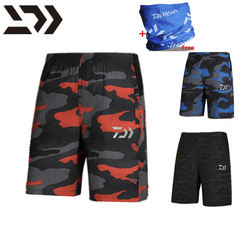 2018 Daiwa Summer New Camouflage Fishing Shorts Men's Quick-Dry Breathable Knee Length Sports Pants Elastic Hiking | Спорт и