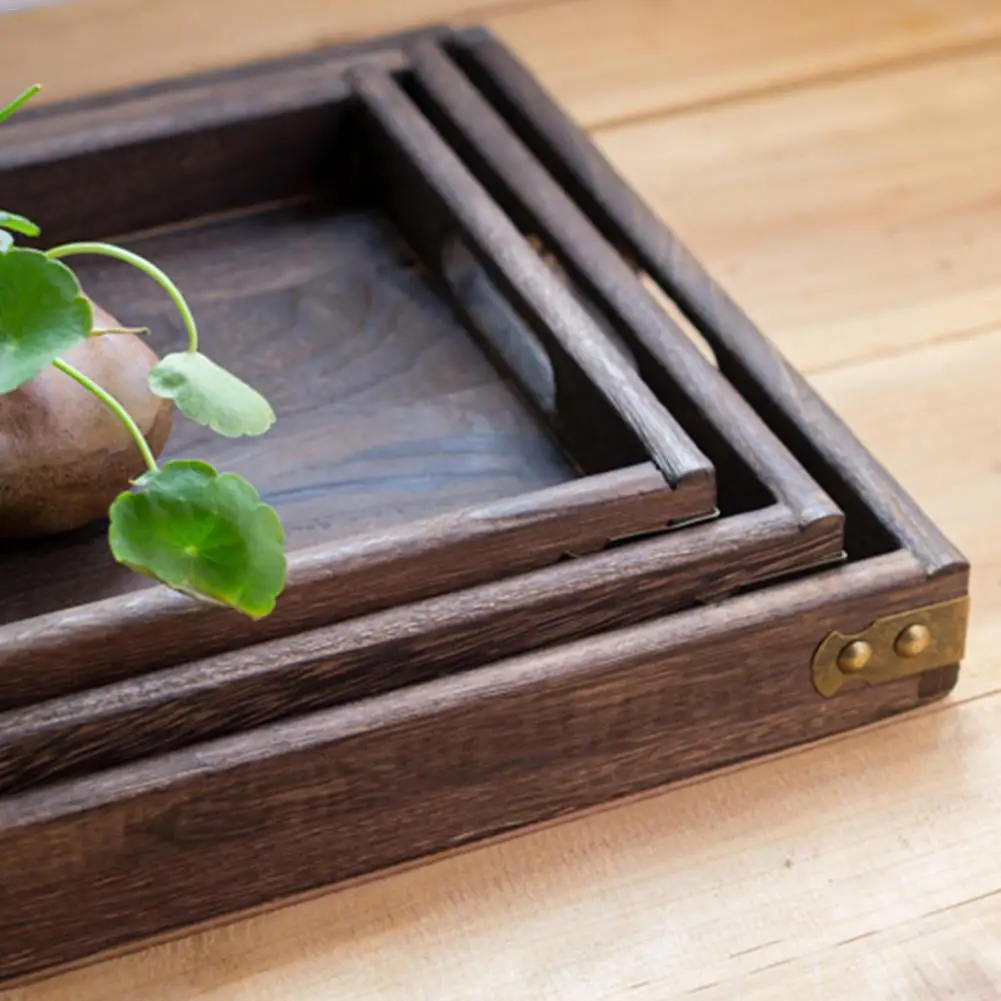 Японский стиль поднос для хранения прямоугольный твердый деревянный чая