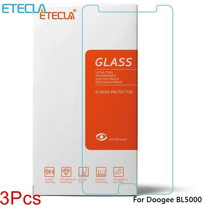 Закаленное стекло Doogee BL5000 3 шт. чехол с защитной пленкой для экрана прозрачное