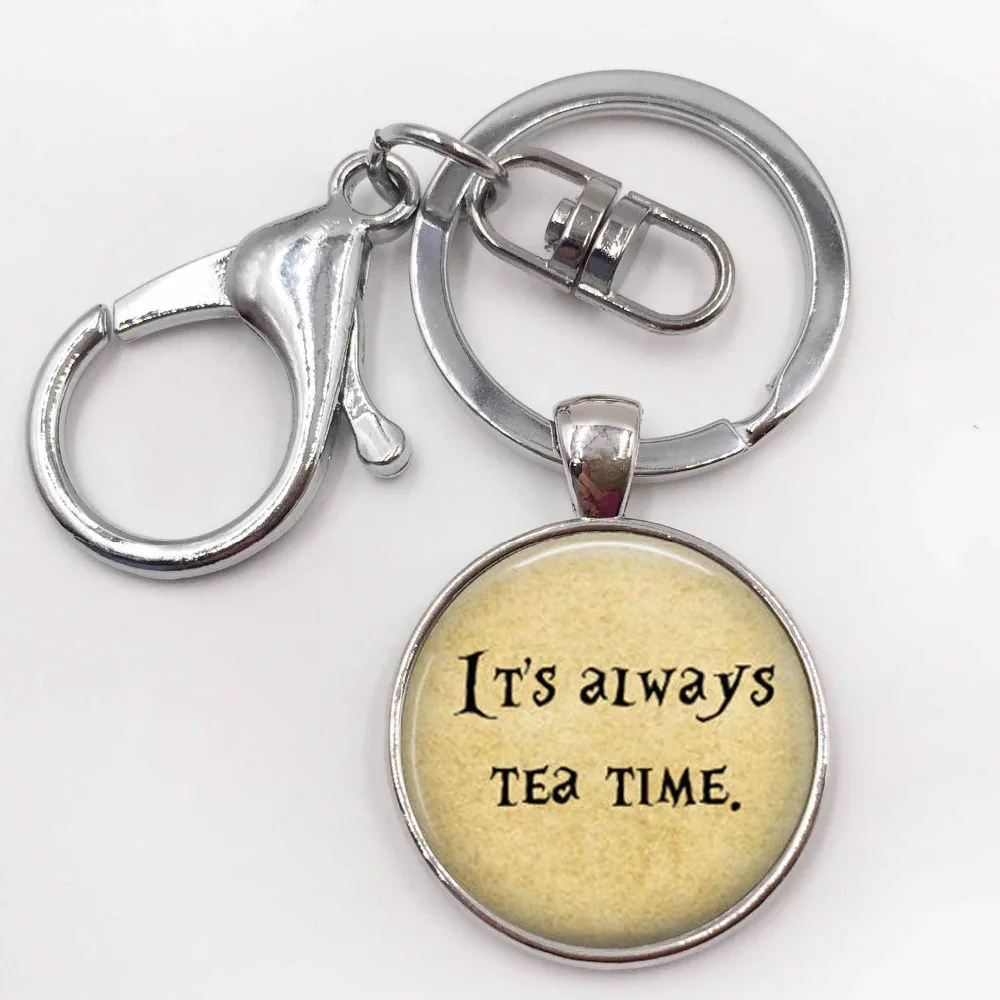 Ожерелье Алиса в стране Wonderland чайное время мы все злимся здесь кулон цитата