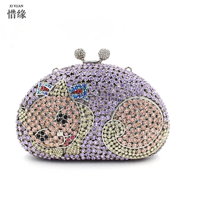 Женская вечерняя сумка клатч с кристаллами бренда XIYUAN|bolsas mujer|crystal evening bagsbeaded clutch |