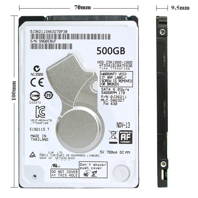 SNOAMOO внутренний жёсткий диск 500 Гб 2 5 &quotжесткий SATA2/sata3 HDD 8-16 МБ/с. 5400-7200 об/мин для