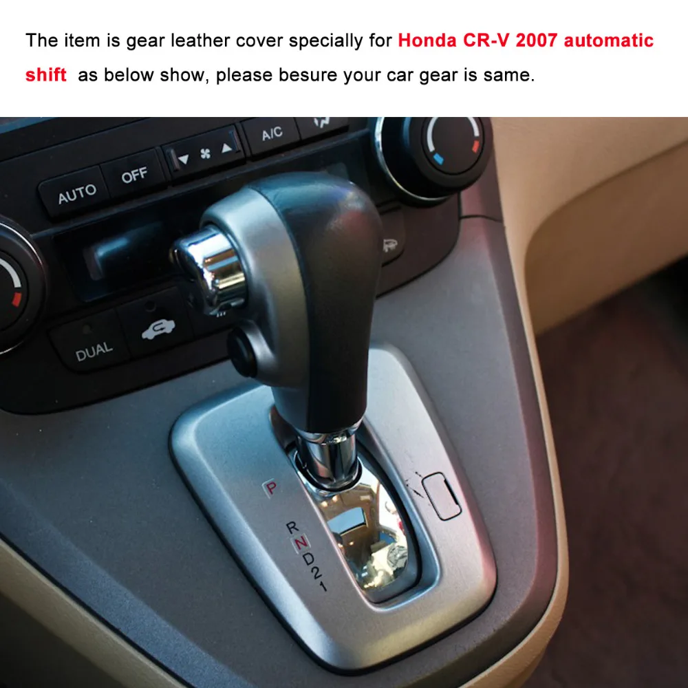 

Yuji-Hong Car Gear Covers Case for Honda CRV 2007-2011 Automatic Collars CR-V Gear Cover Genuine Leather Car-styling